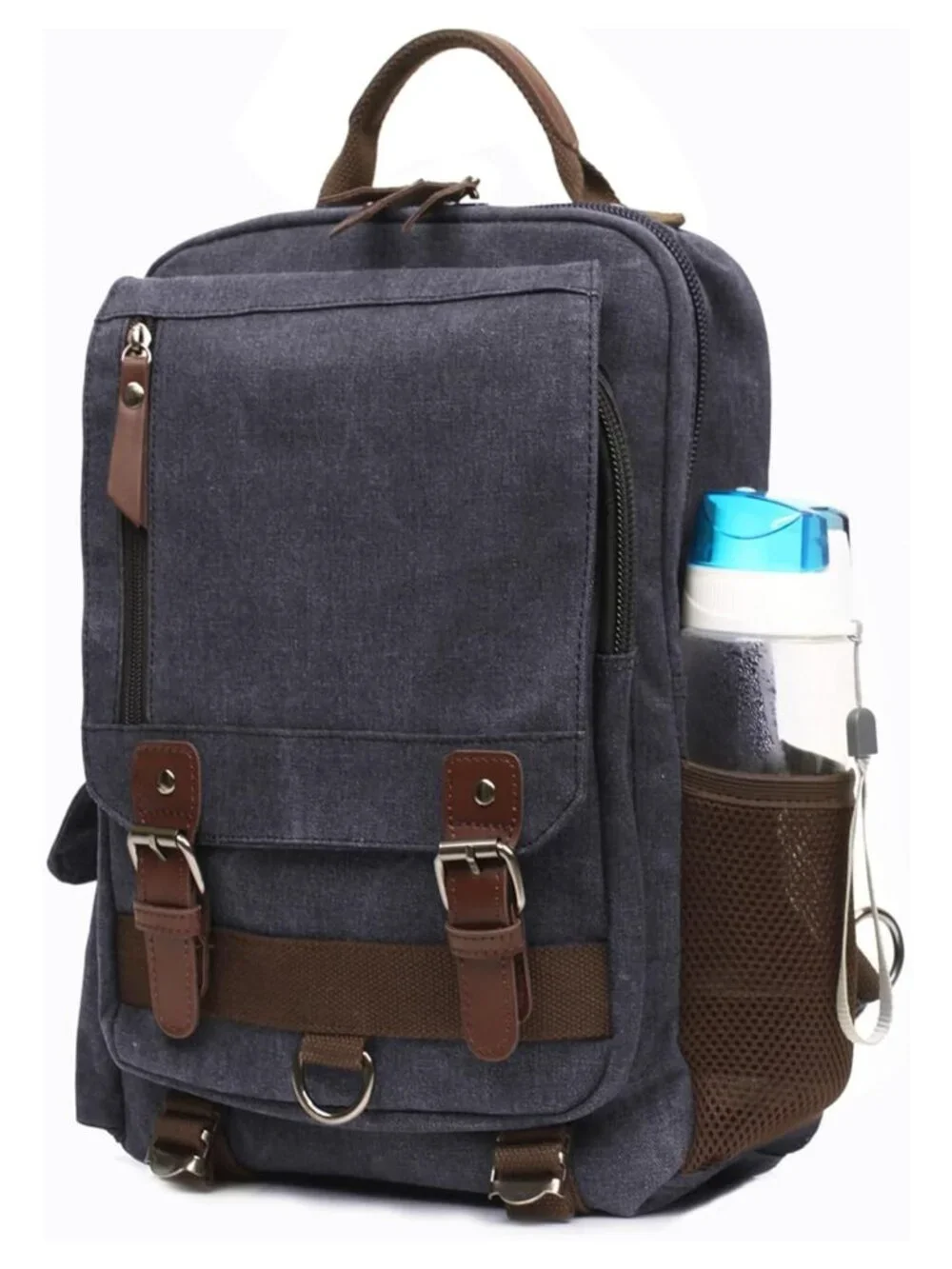 Canvas Leather Crossbody Messenger Sling Bag Travel Daypack